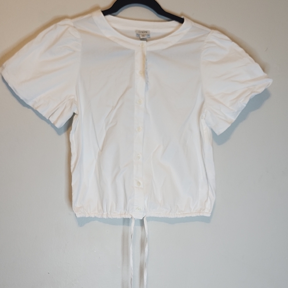 J.crew Elegant White Button-Up Top